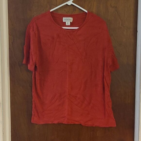 August Max Woman 1X Red Short Sleeve Top - Picture 1 of 3